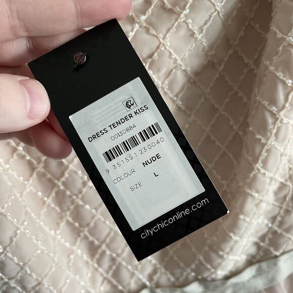 City Chic Women L/20 Beaded Bodice Fit & Flare Tulle Midi Tender Kiss Dress NWT - Picture 8 of 11